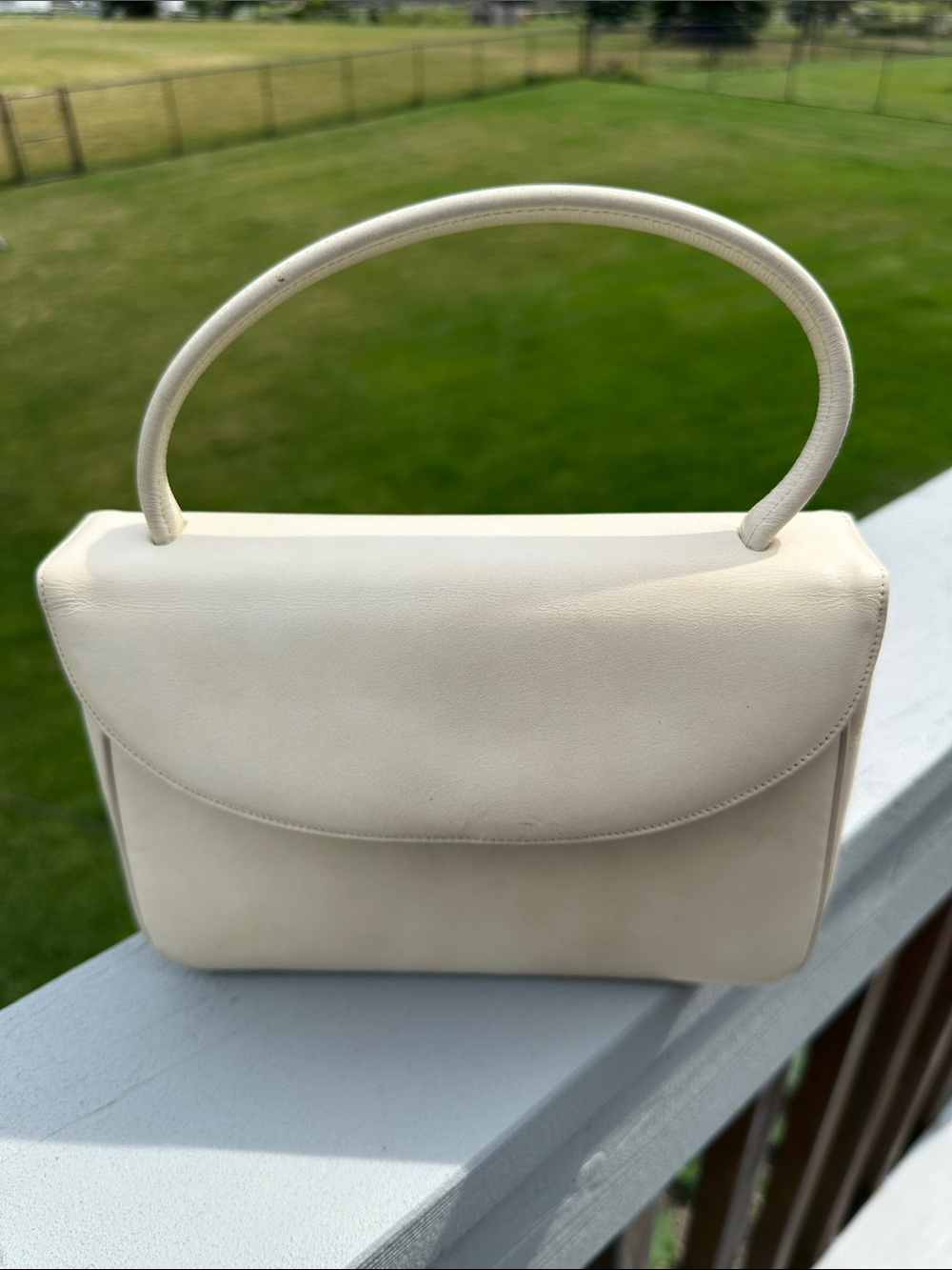 Vintage Lesco Lona Cream Top-Handle Bag